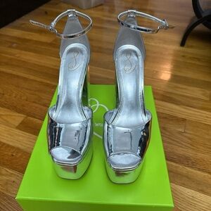 Sam Edelman Silver Platform Heels